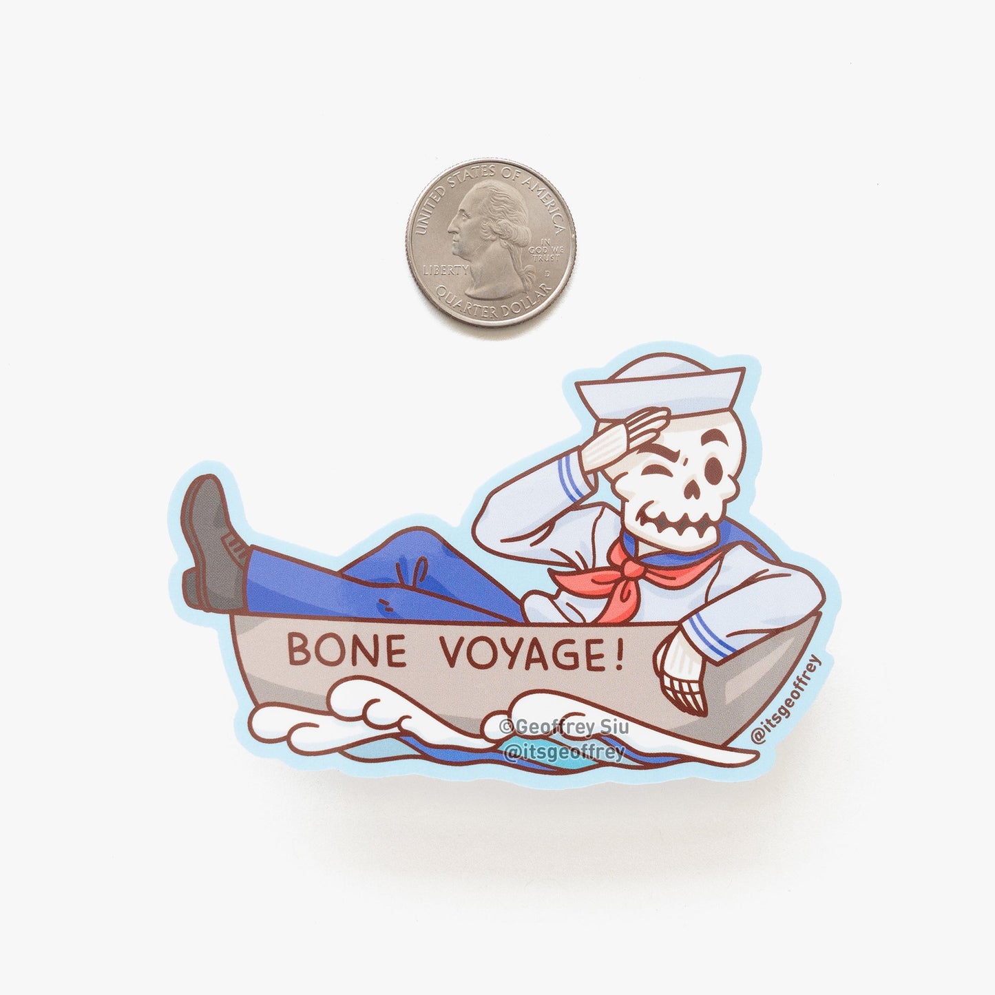 Bone Voyage Vinyl Sticker (3.5")