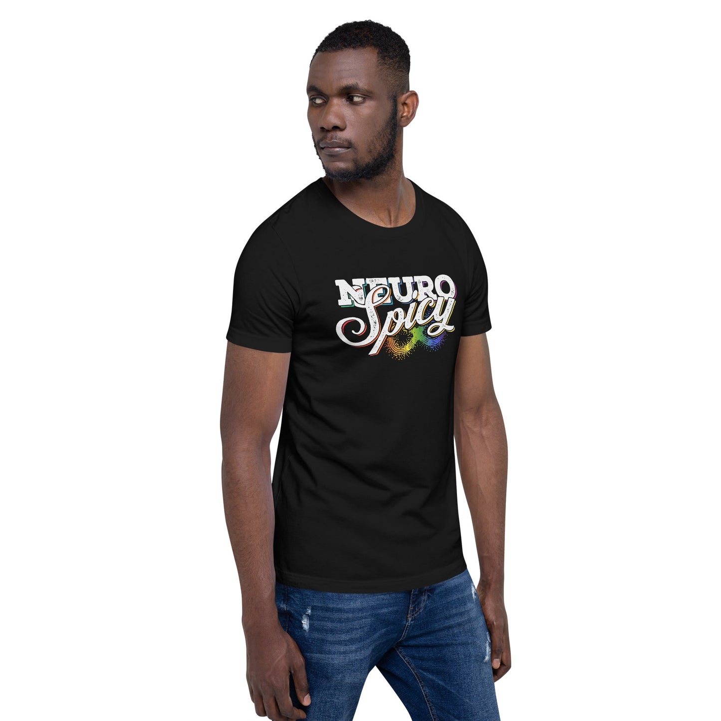 "Neuro-Spicy" on black Unisex t-shirt