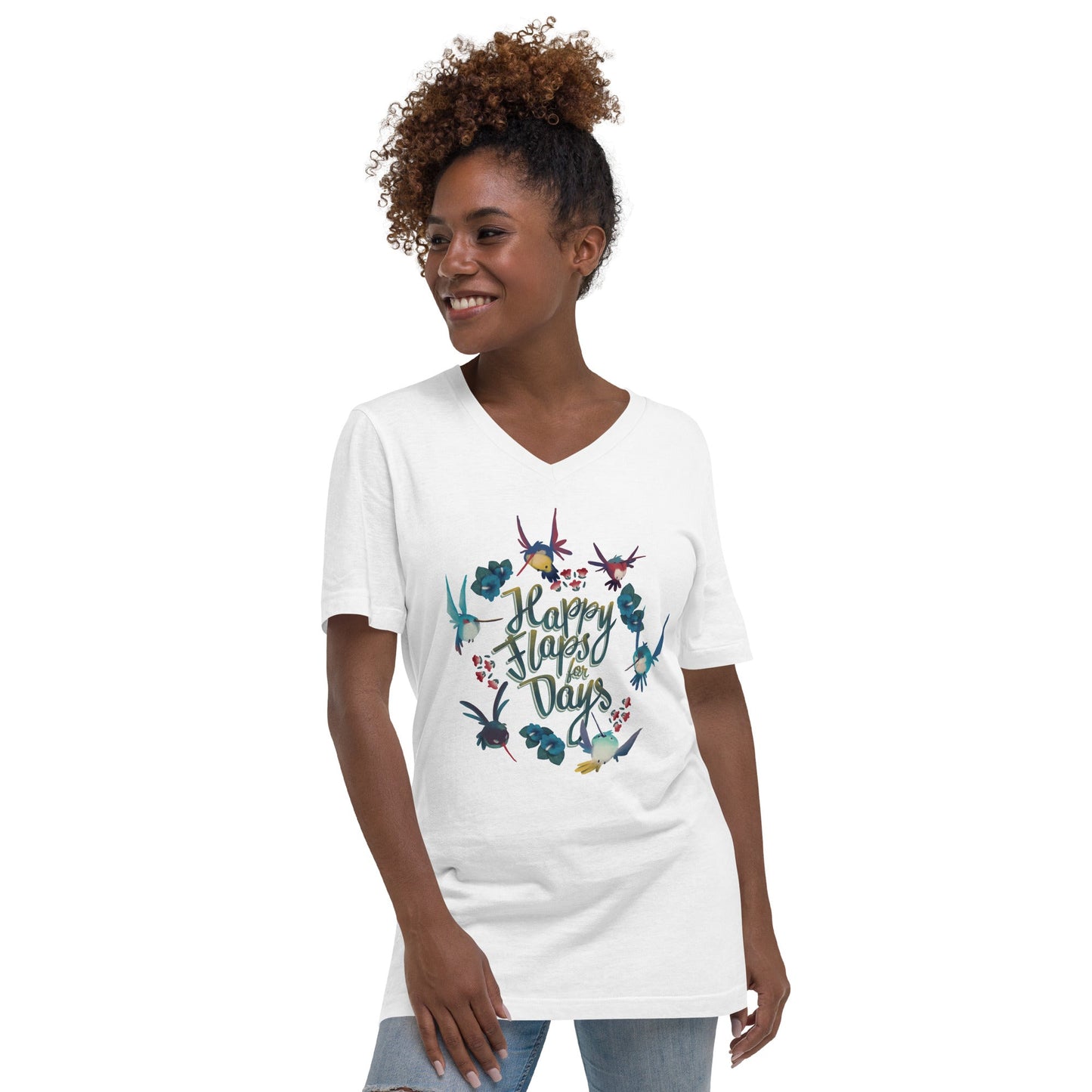 "Happy Flaps for Days" Unisex Short Sleeve V-Neck T-Shirt