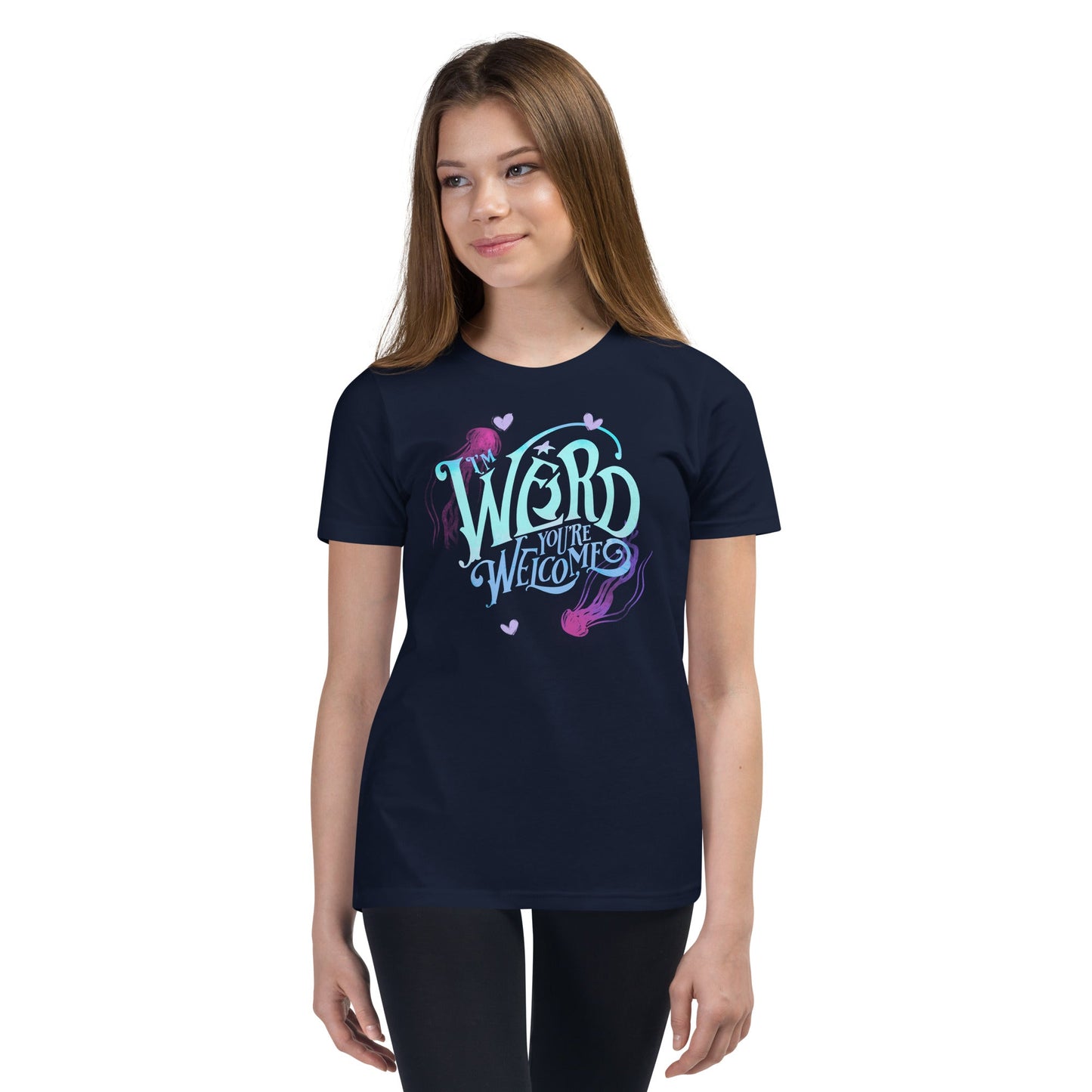 Youth: Blue "I'm Weird, You're Welcome" Short Sleeve T-Shirt