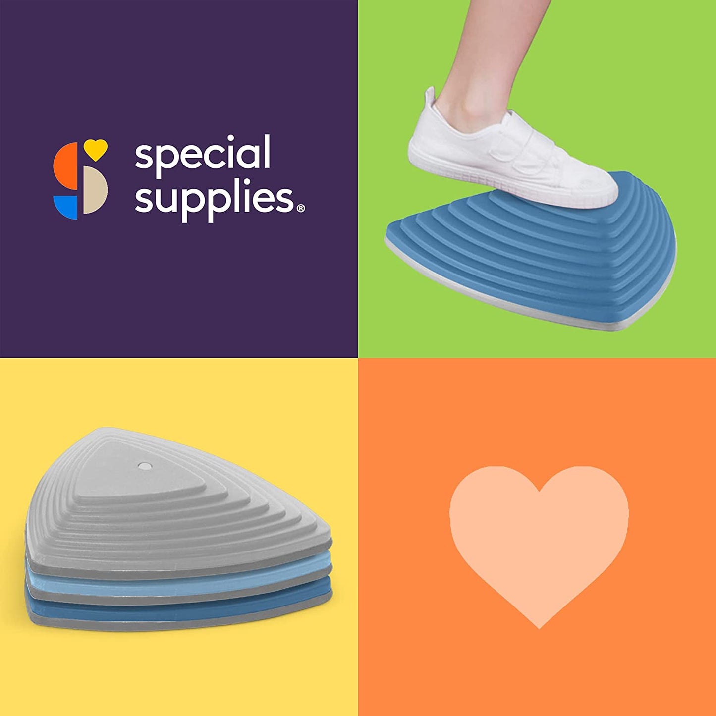 Special Supplies 10 Stepping Stones for Kids Indoor and Outdoor Balance Blocks Promote Coordination, Balance Strength Child Safe Rubber, Non-Slip Edging
