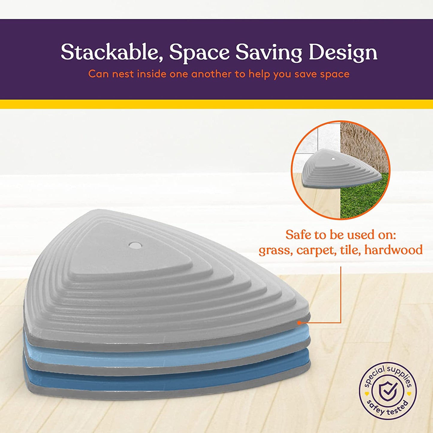 Special Supplies 10 Stepping Stones for Kids Indoor and Outdoor Balance Blocks Promote Coordination, Balance Strength Child Safe Rubber, Non-Slip Edging