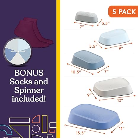 Stepping Stones for Kids Indoor and Outdoor Balance Blocks -Promote Coordination, Balance Strength Child Safe Rubber, Non-Slip Edging- 5 Pk