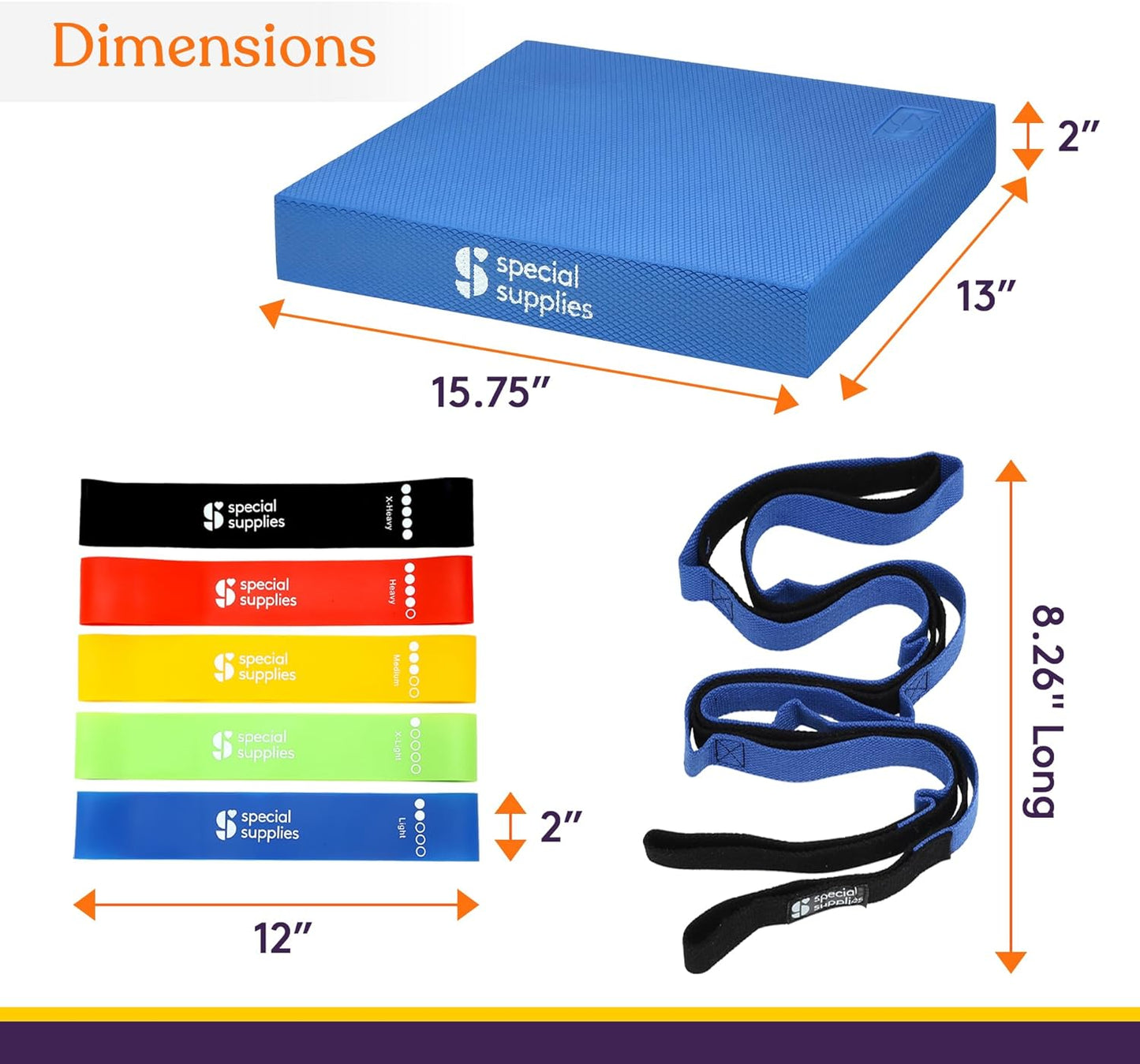 Balance Pad Exercise Kit with Yoga Strap and Resistance Bands