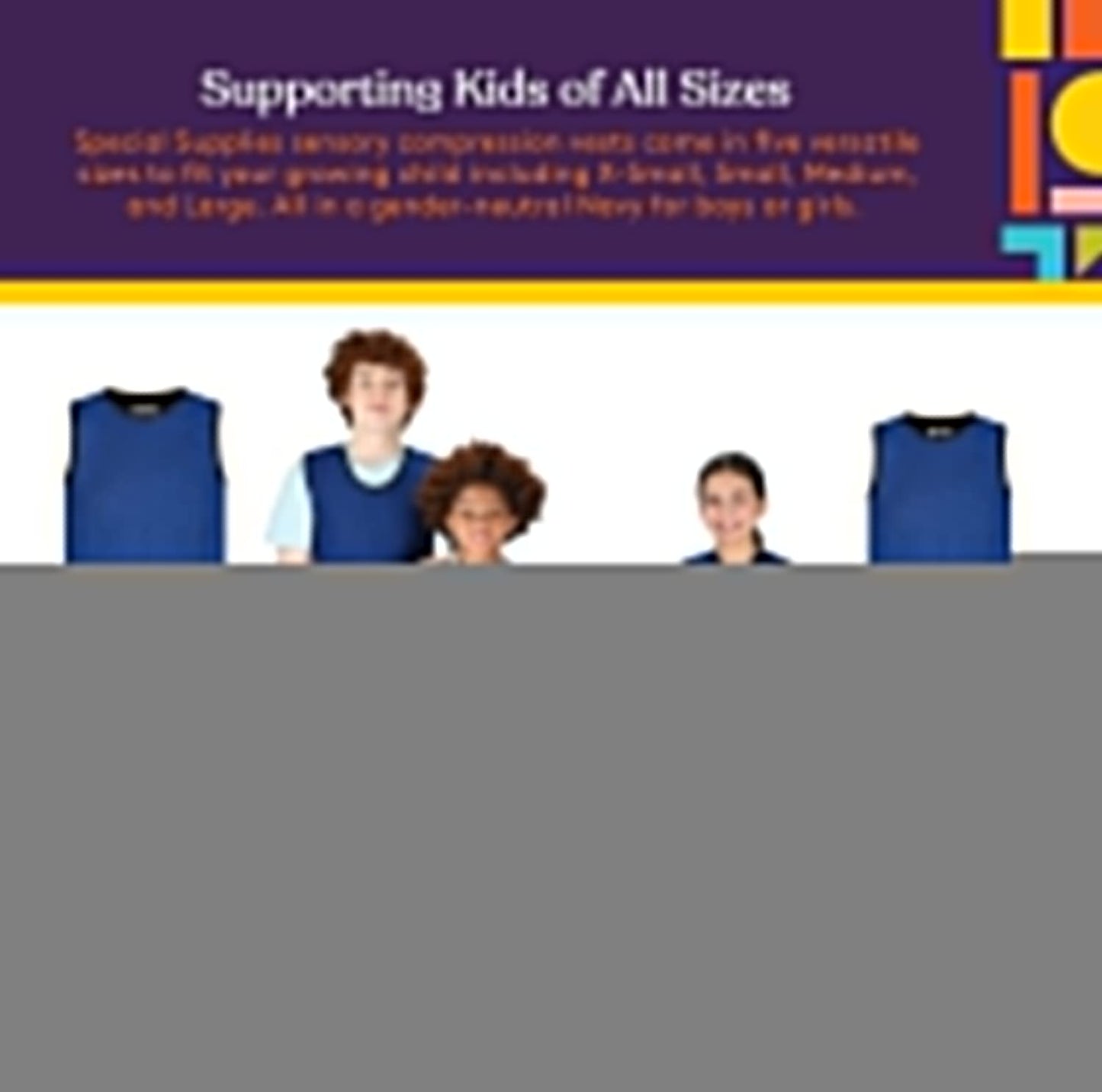 WEIGHTED - Sensory Compression Vest for Kids with Processing Disorders ADHD and Autism Calming and Supportive with Adjustable Weight Fit