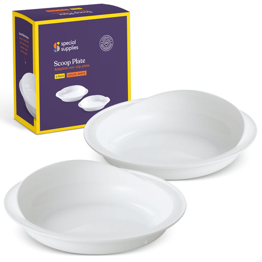 Spill-Proof Scoop Plates – White (2 Pack)