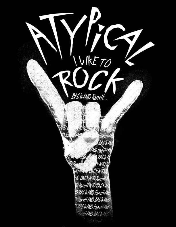 Atypical: I Like to Rock (Back and Forth) Unisex Fit V-Neck Tee