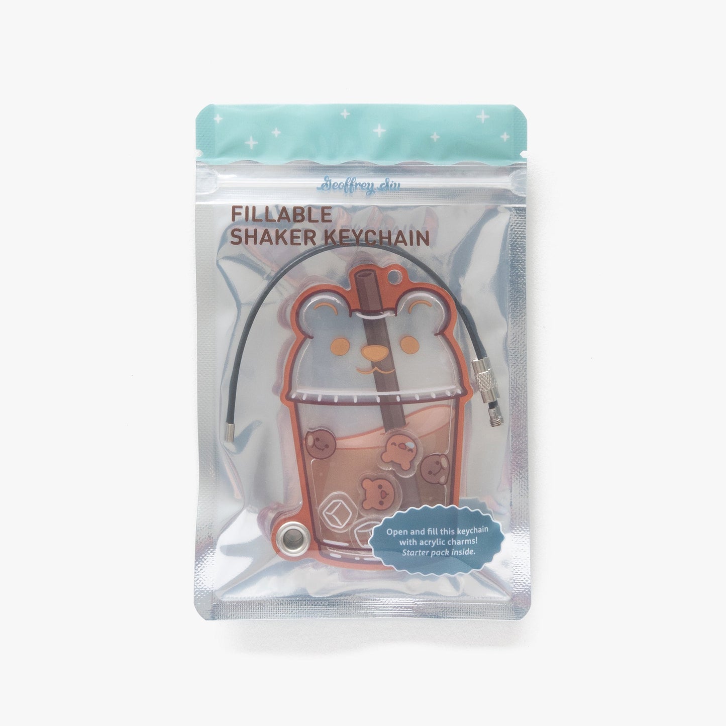 Boba Bear Fillable Shaker Keychain (3.375")