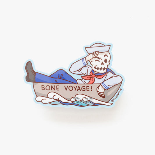 Bone Voyage Vinyl Sticker (3.5")
