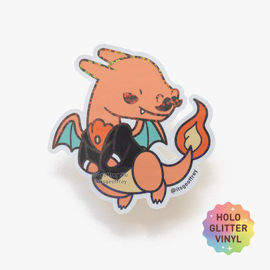 Charmzard Glitter Sticker (3")
