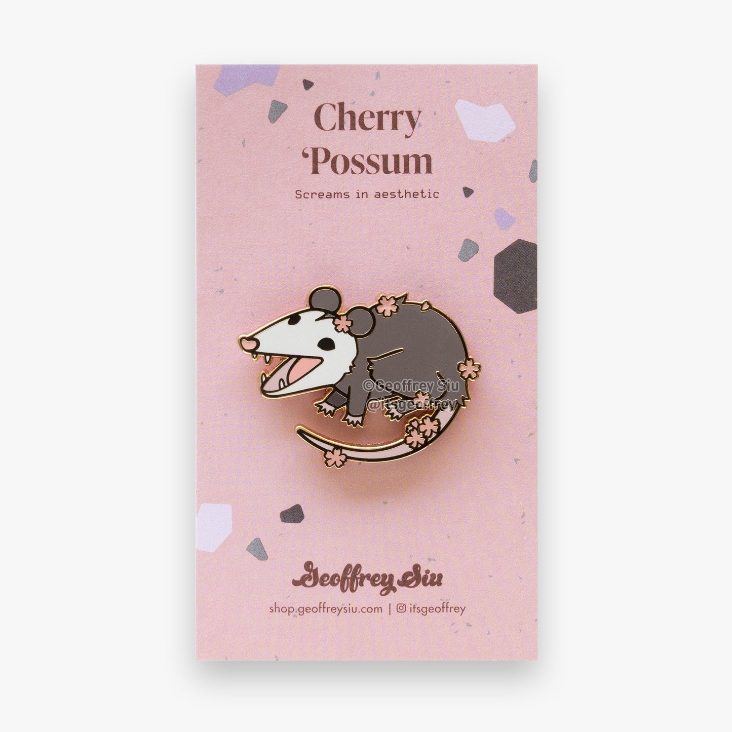 Cherry 'Possum Hard Enamel Pin