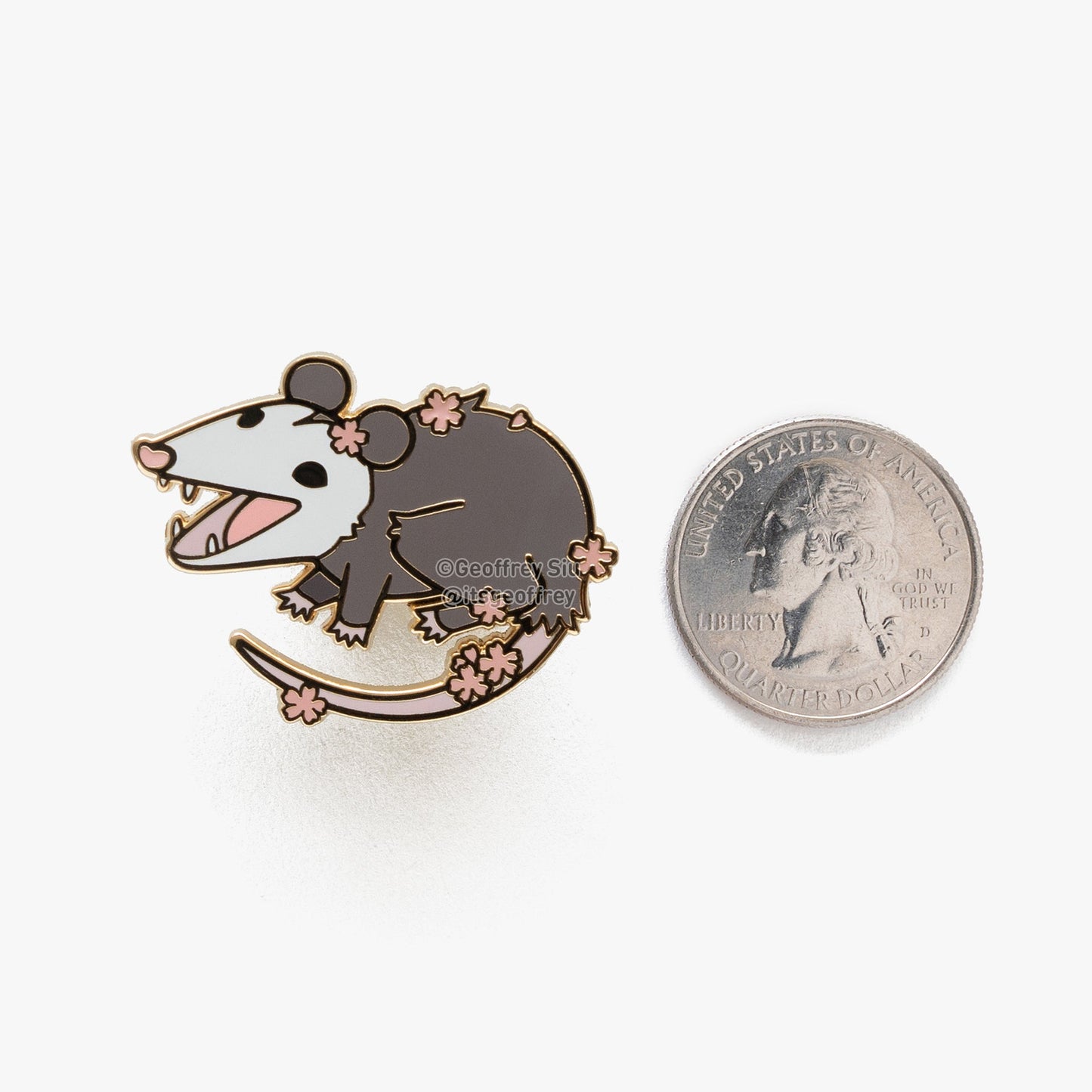 Cherry 'Possum Hard Enamel Pin