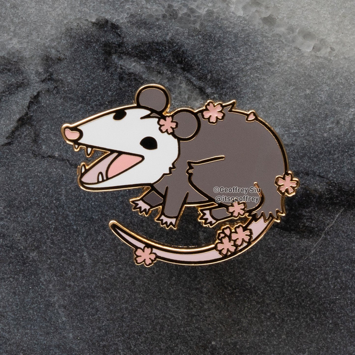 Cherry 'Possum Hard Enamel Pin