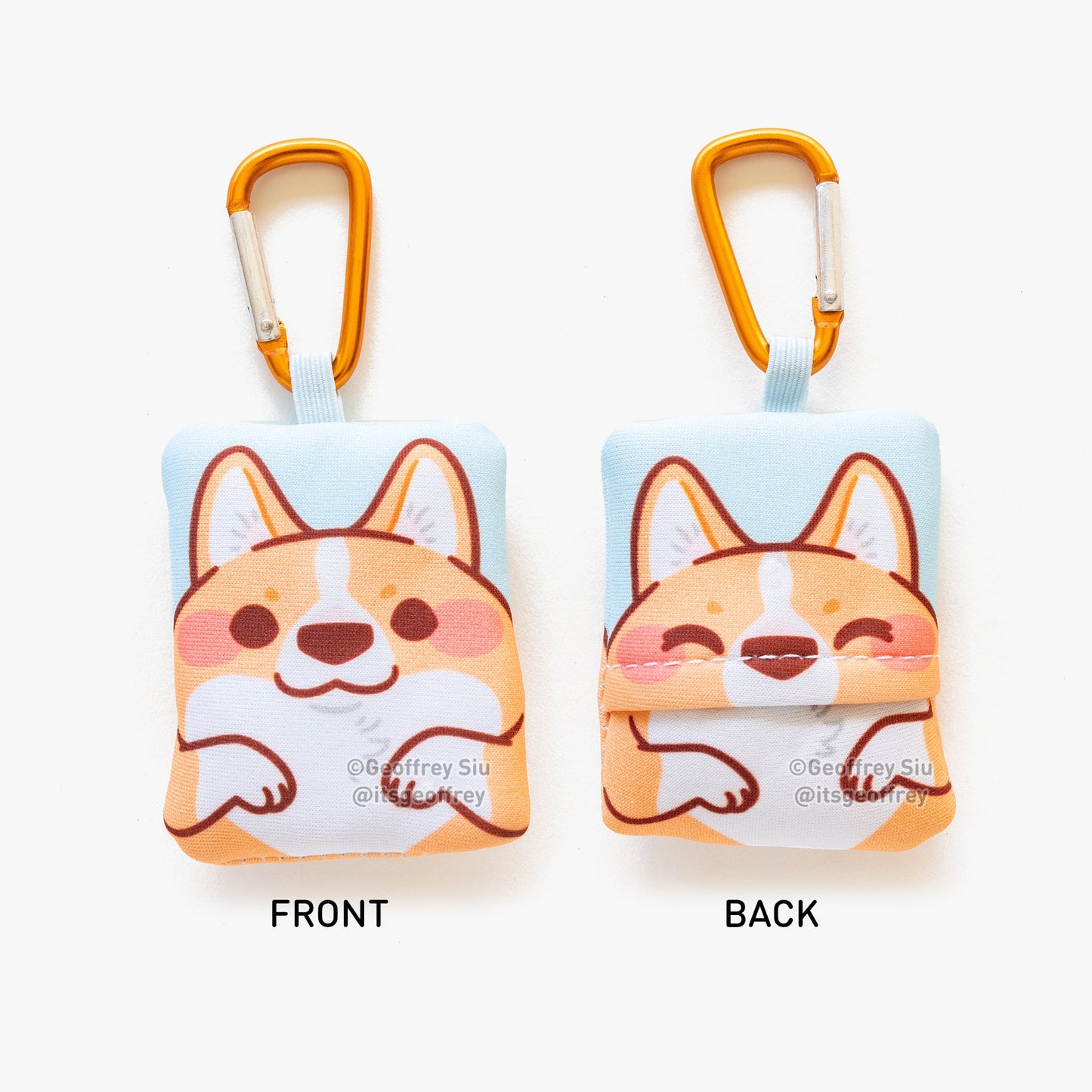 Cheddar the Corgi Microfiber Cloth Keychain