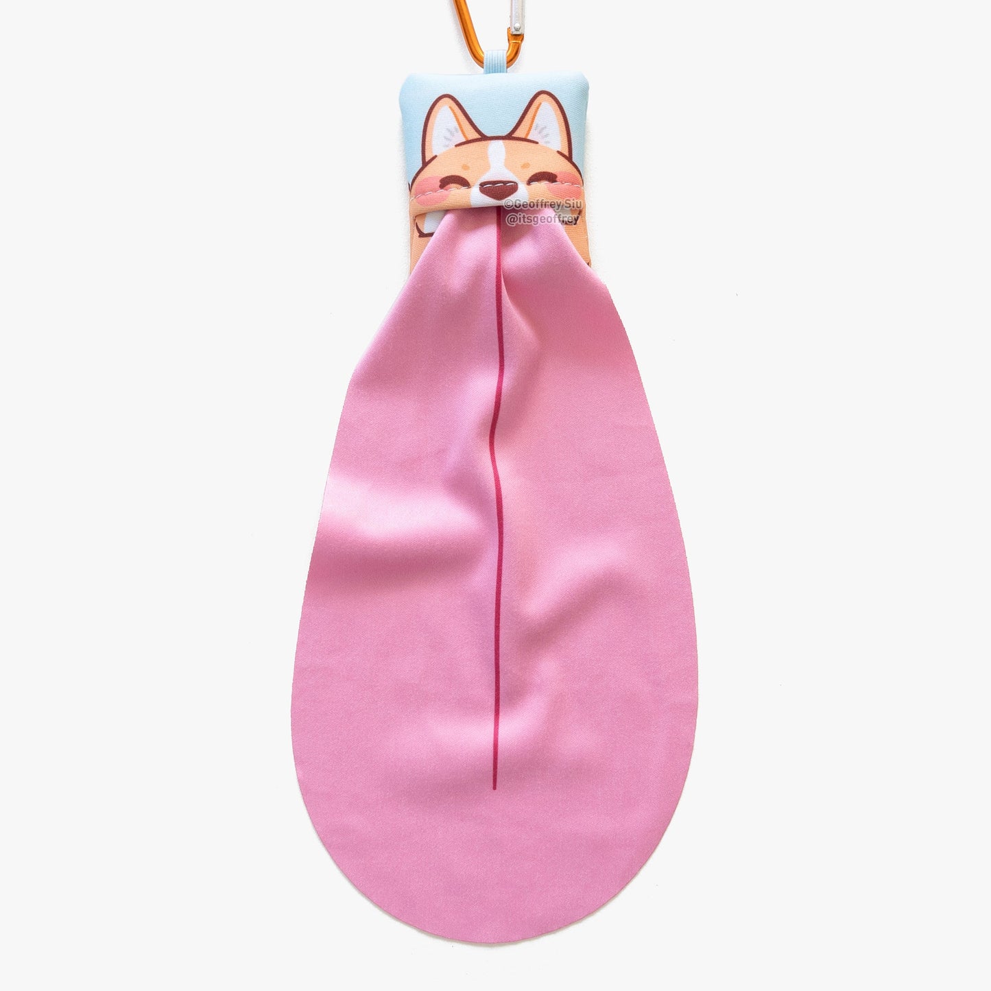 Cheddar the Corgi Microfiber Cloth Keychain