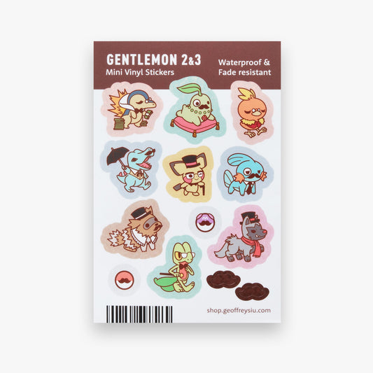 Gentlemon 2 & 3 Mini Vinyl Sticker Sheet