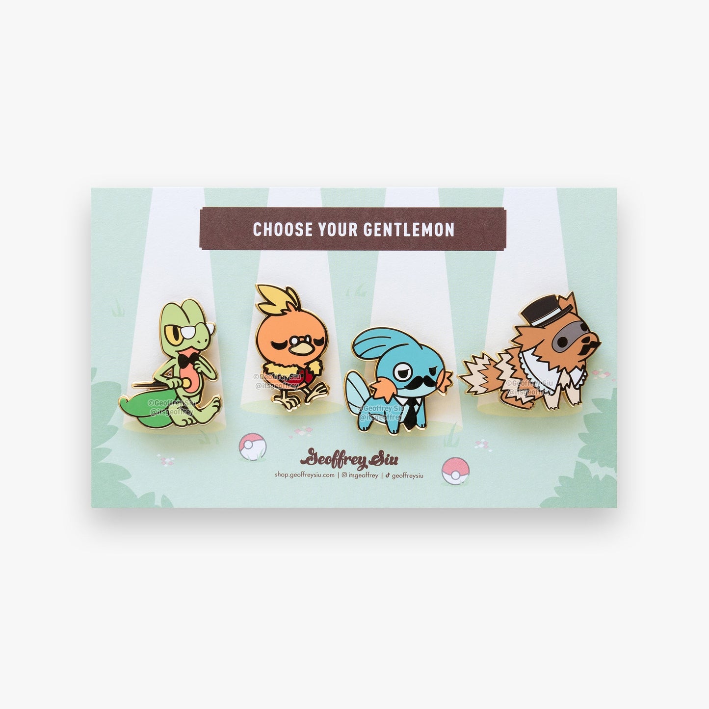 Gentlemon 3 Hard Enamel Pins
