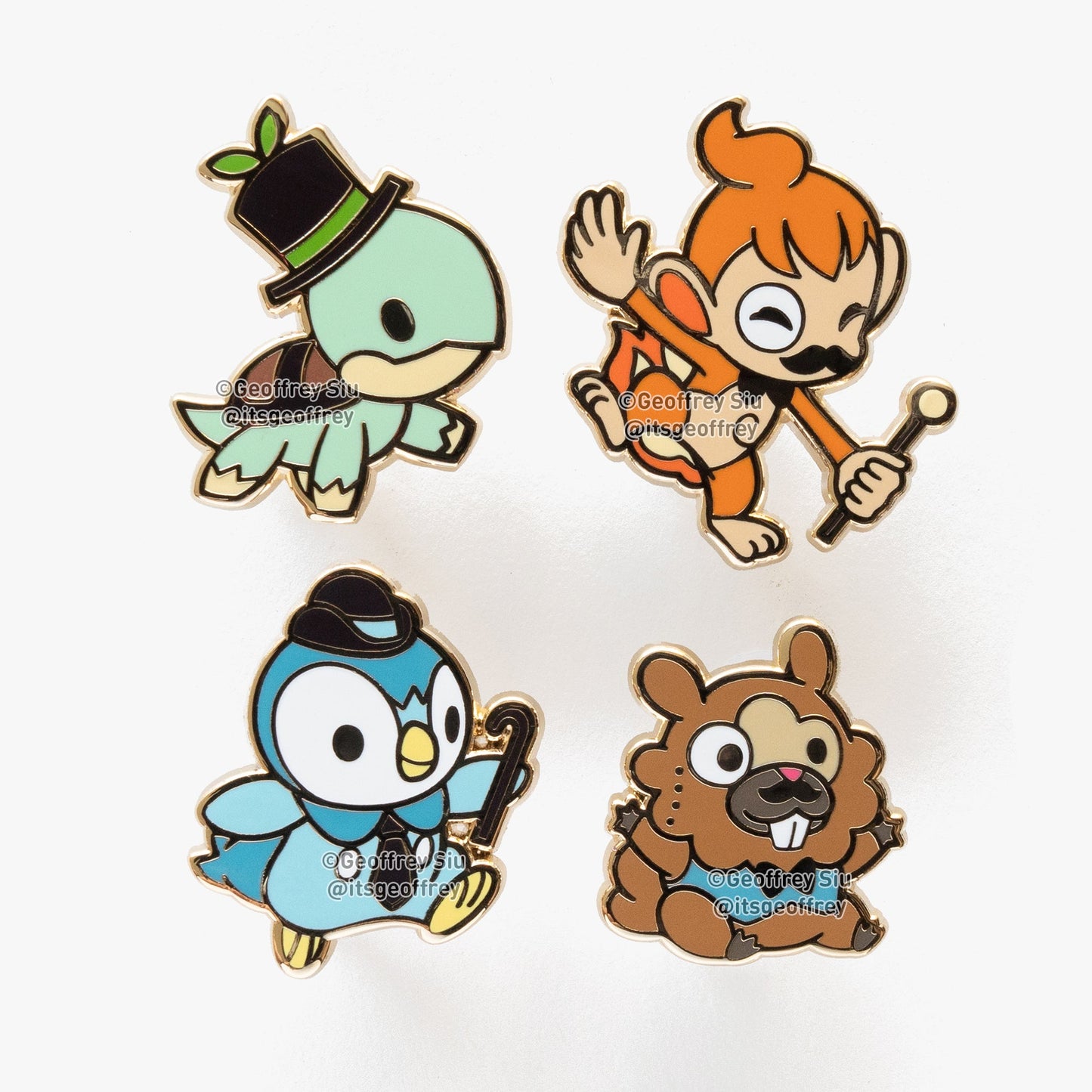 Gentlemon 4 Hard Enamel Pins