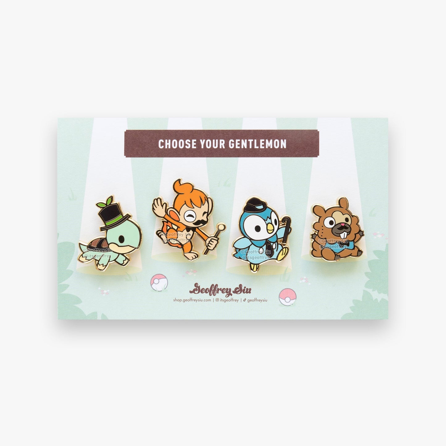 Gentlemon 4 Hard Enamel Pins