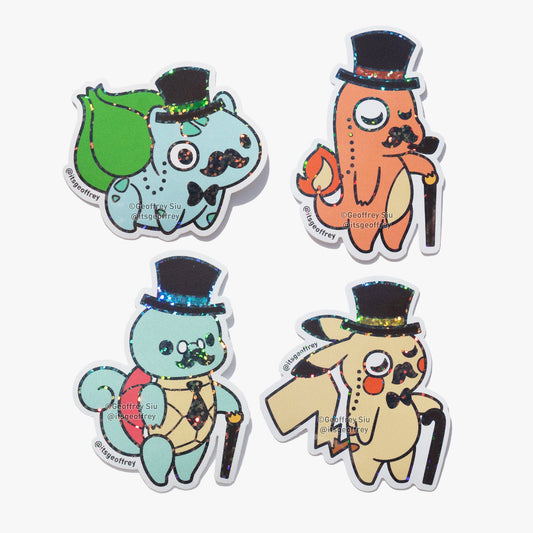 Gentlemon 1 Holographic Glitter Stickers