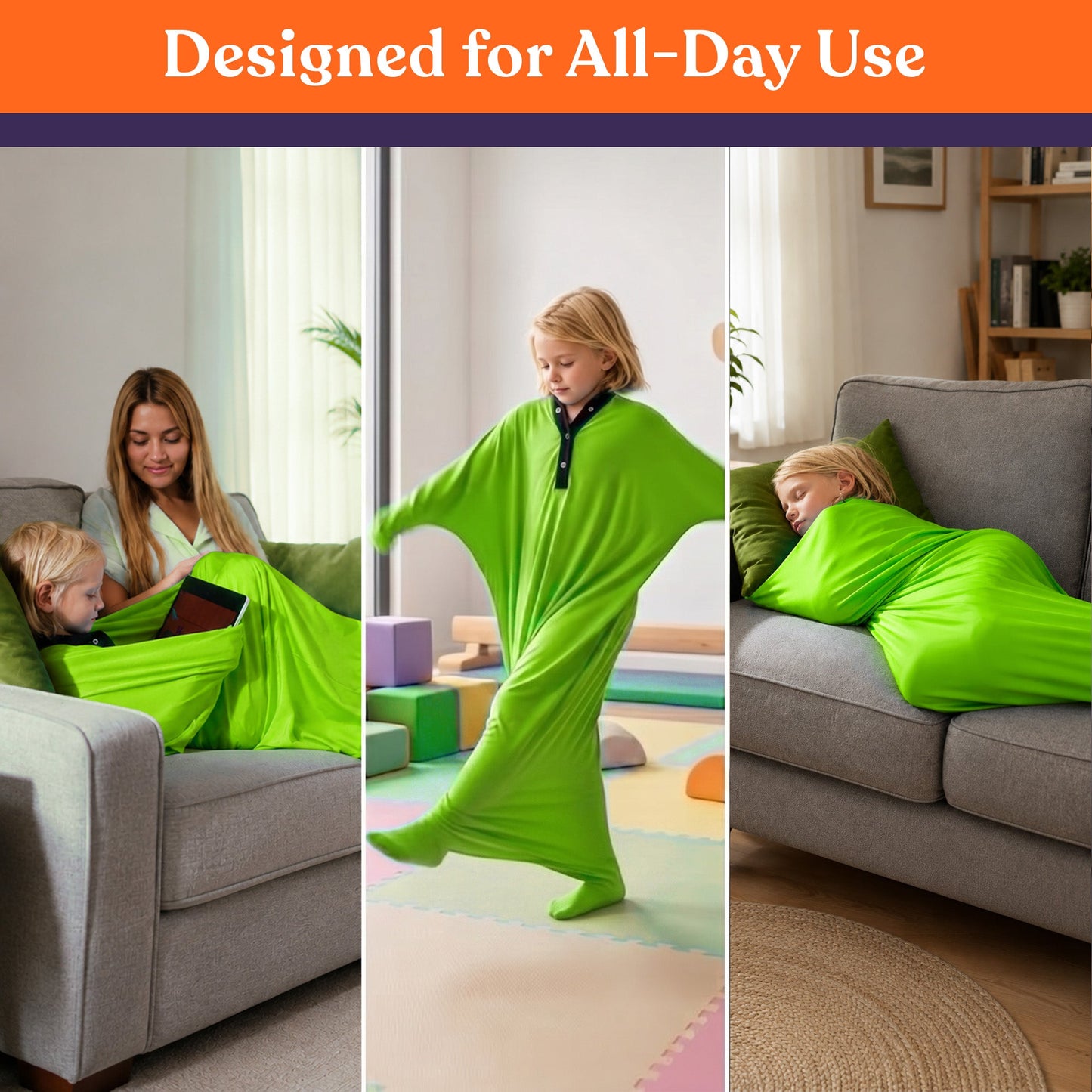 Sensory Stretchy Body Sock - New Snap Closure