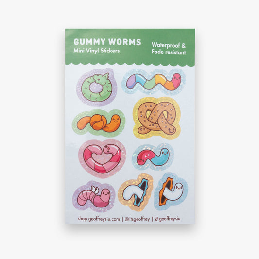 Gummy Worms Mini Vinyl Sticker Sheet
