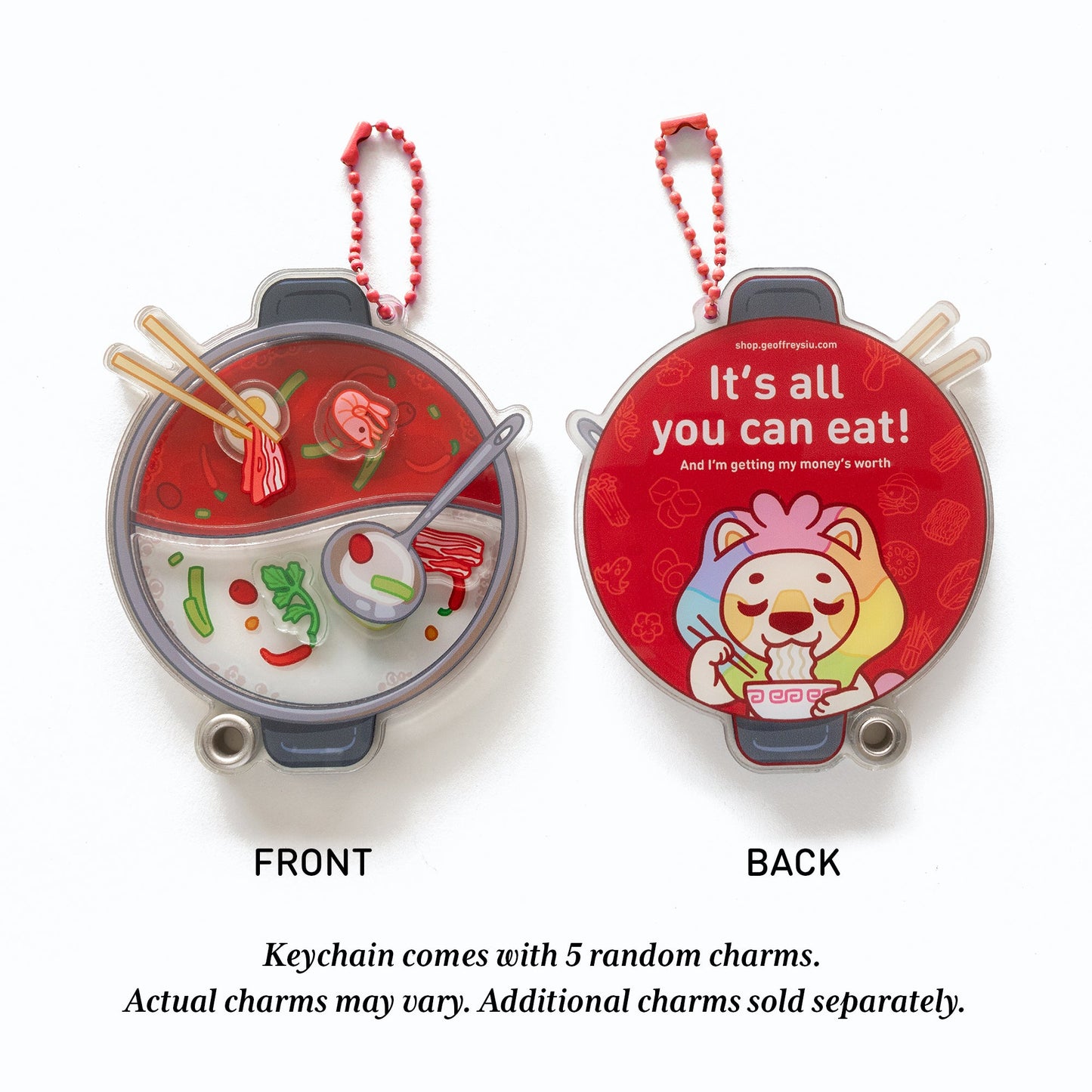 Hot Pot Fillable Shaker Keychain (3.625")