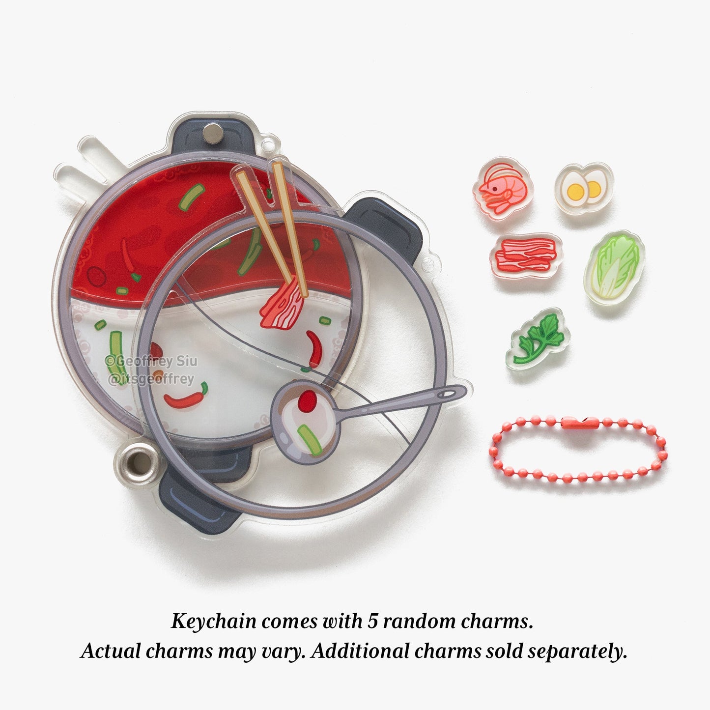 Hot Pot Fillable Shaker Keychain (3.625")