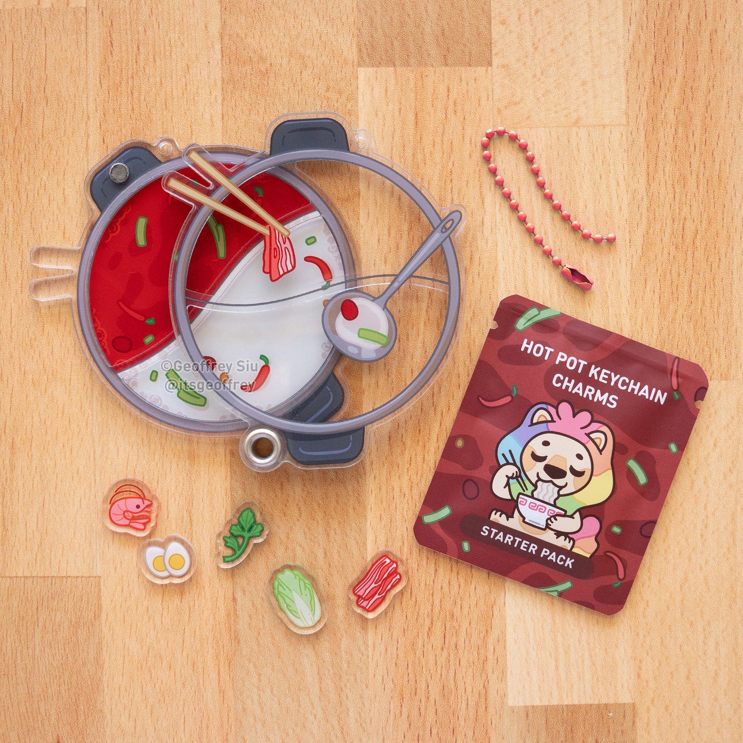 Hot Pot Fillable Shaker Keychain (3.625")