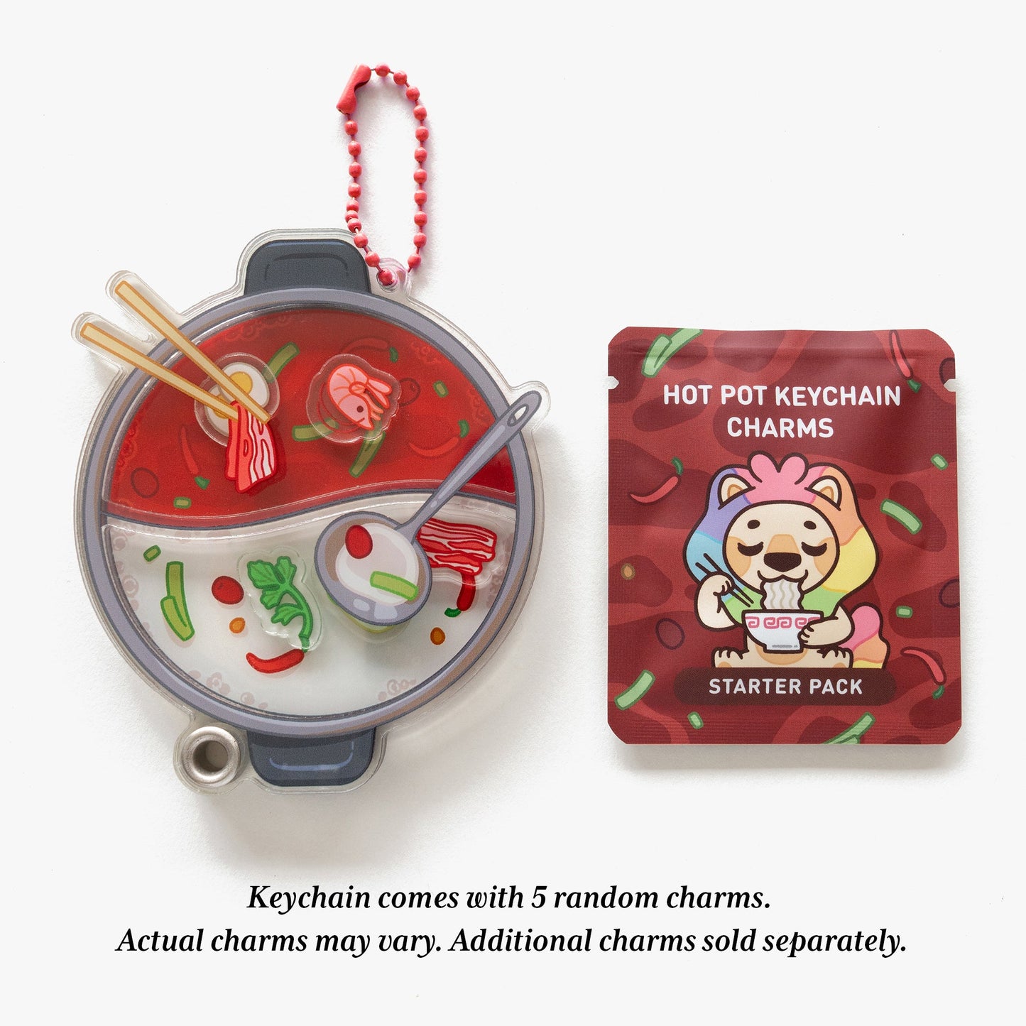 Hot Pot Fillable Shaker Keychain (3.625")