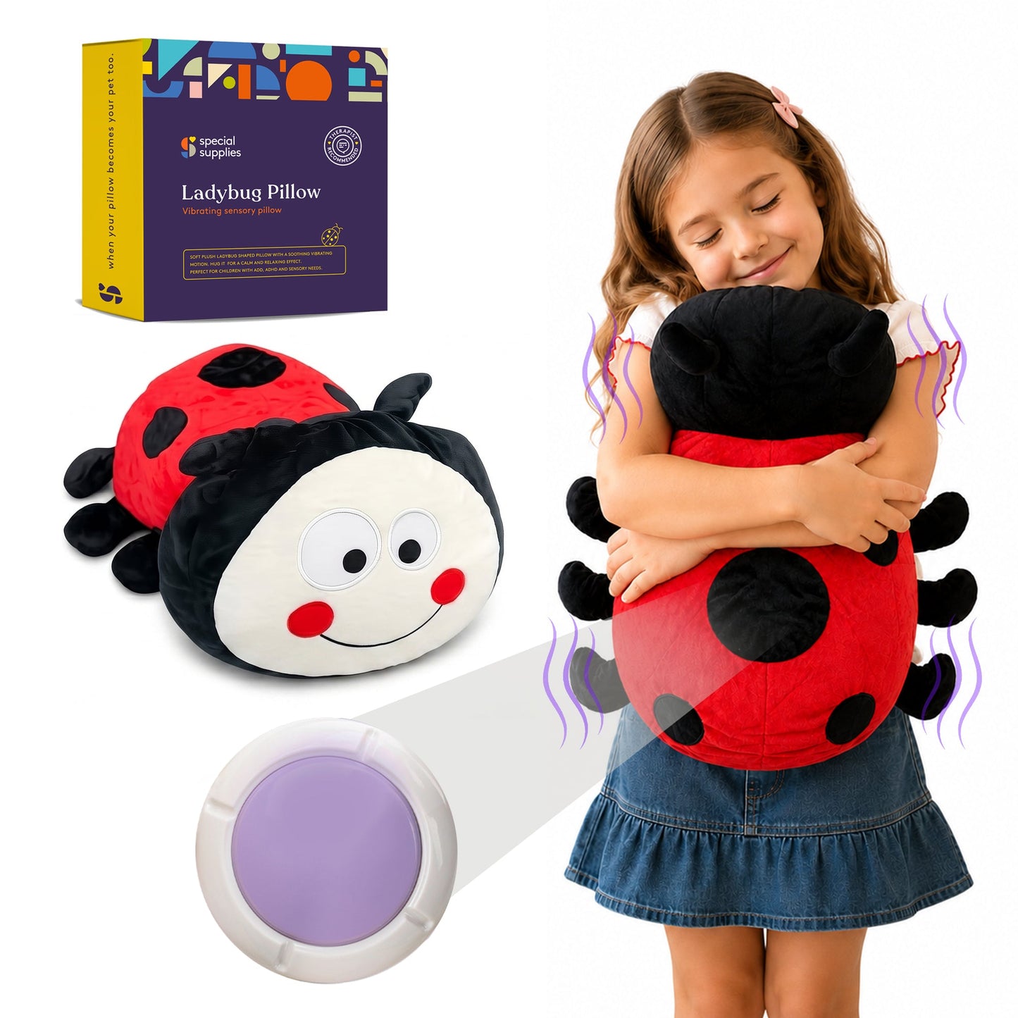 Sensory Vibrating Pillow-Ladybug