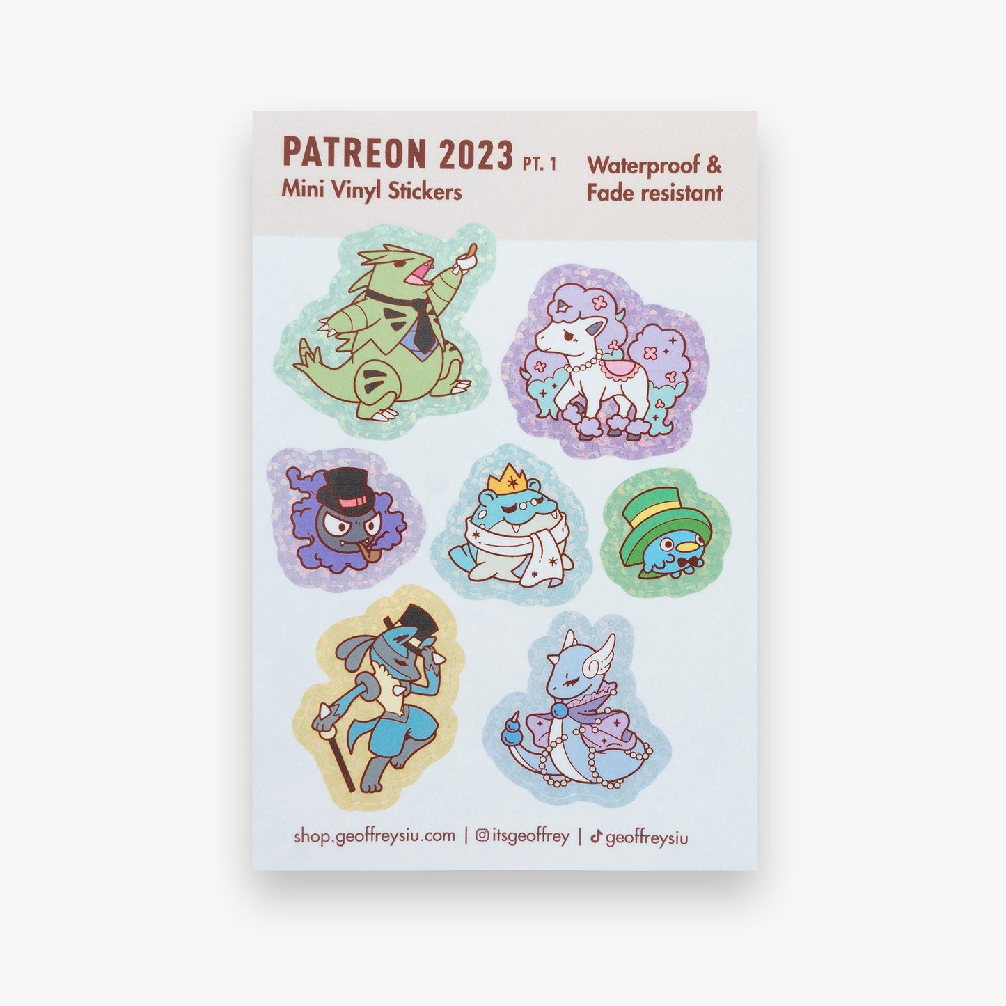 Patreon 2023 Mini Vinyl Sticker Sheets