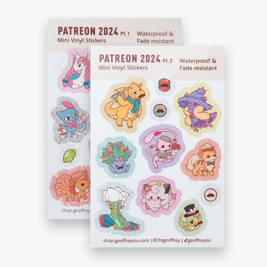 Patreon 2024 Mini Vinyl Sticker Sheets
