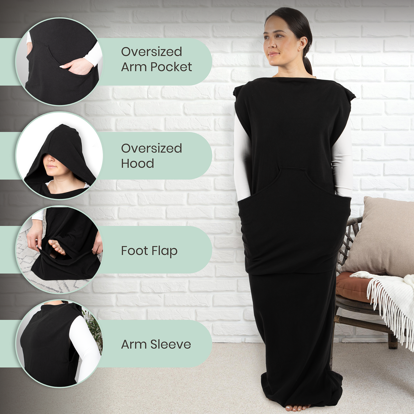 Wearable Compression Blanket Hoodie for Sensory Issues, ADHD, Autism, and Anxiety