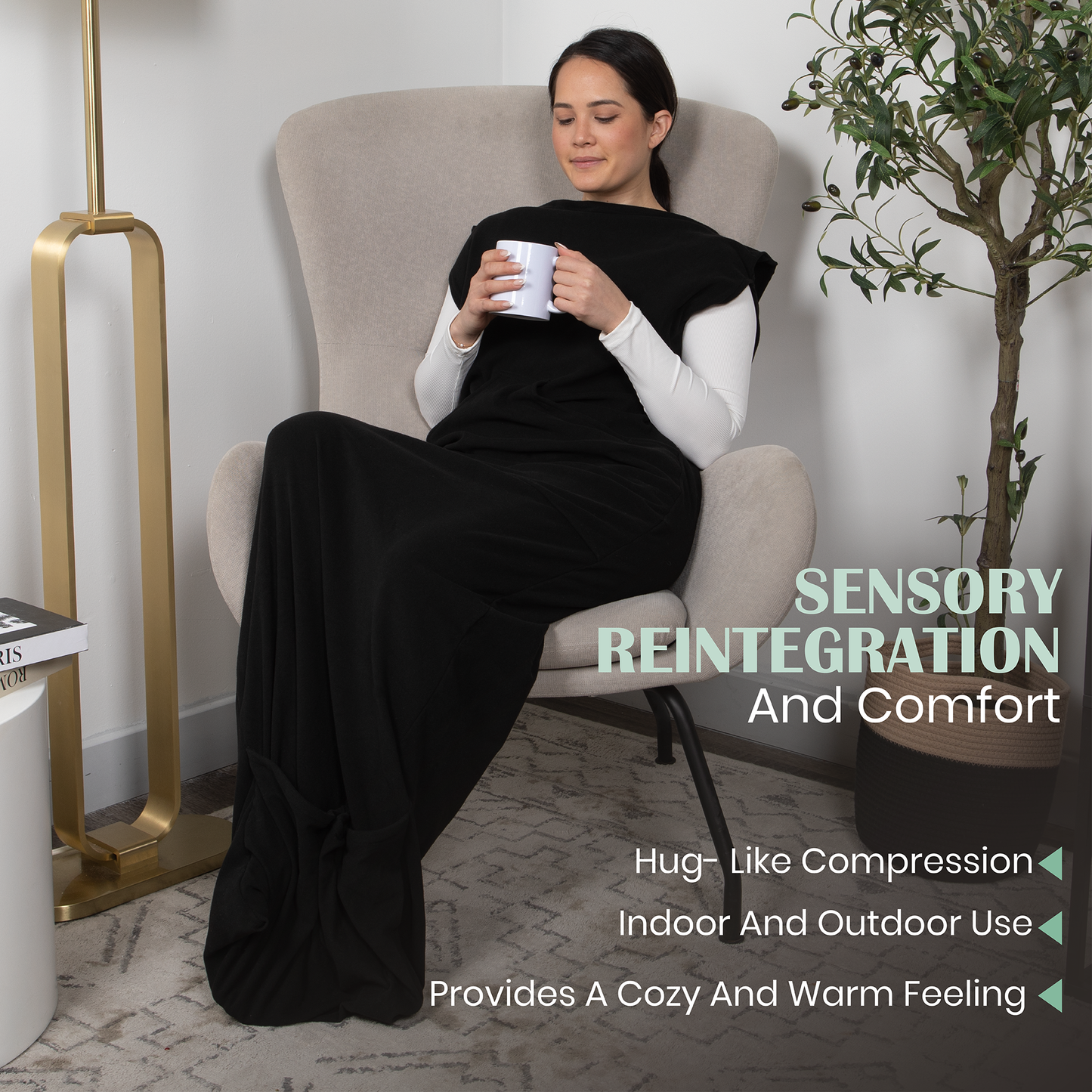 Wearable Compression Blanket Hoodie for Sensory Issues, ADHD, Autism, and Anxiety