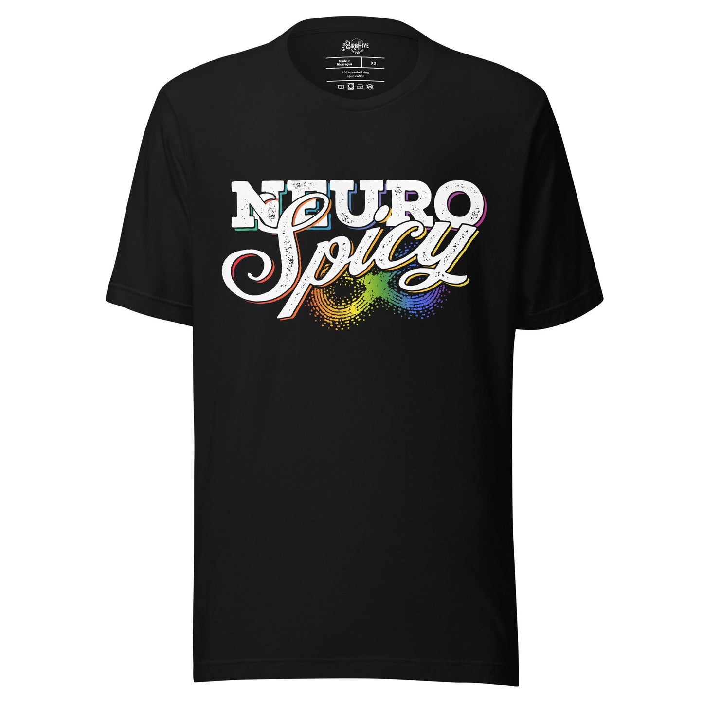 "Neuro-Spicy" on black Unisex t-shirt