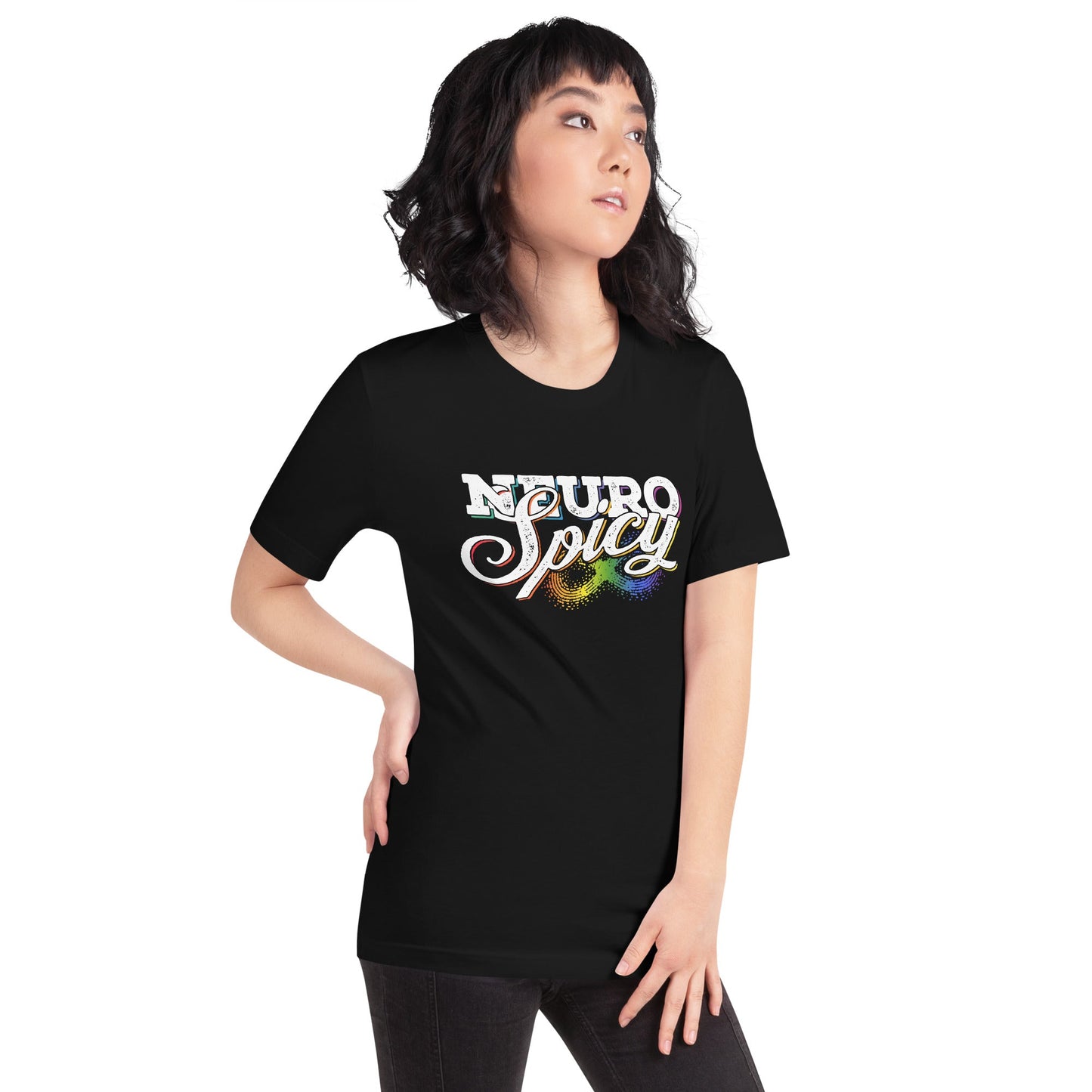 "Neuro-Spicy" on black Unisex t-shirt