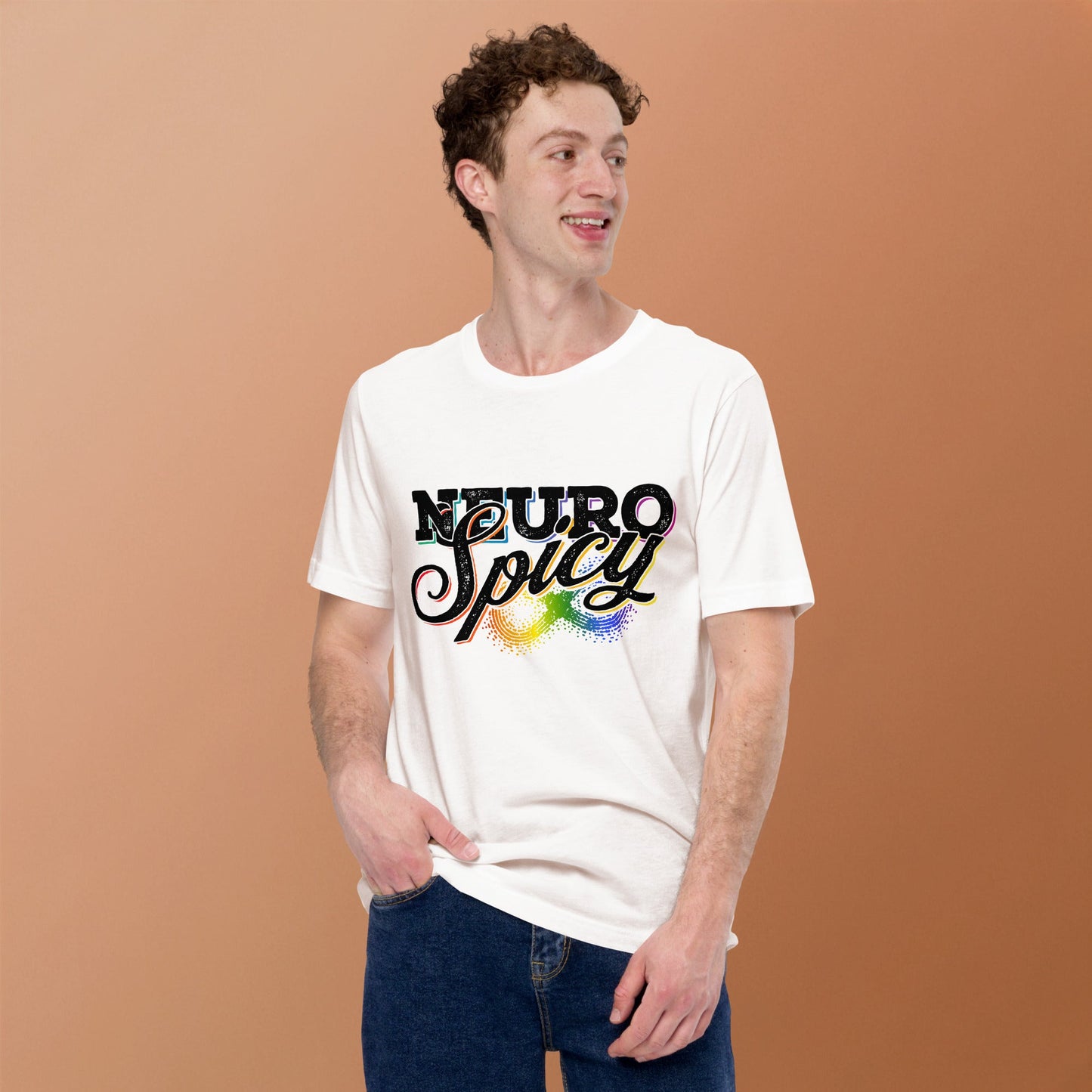 "Neuro-Spicy" on white Unisex t-shirt
