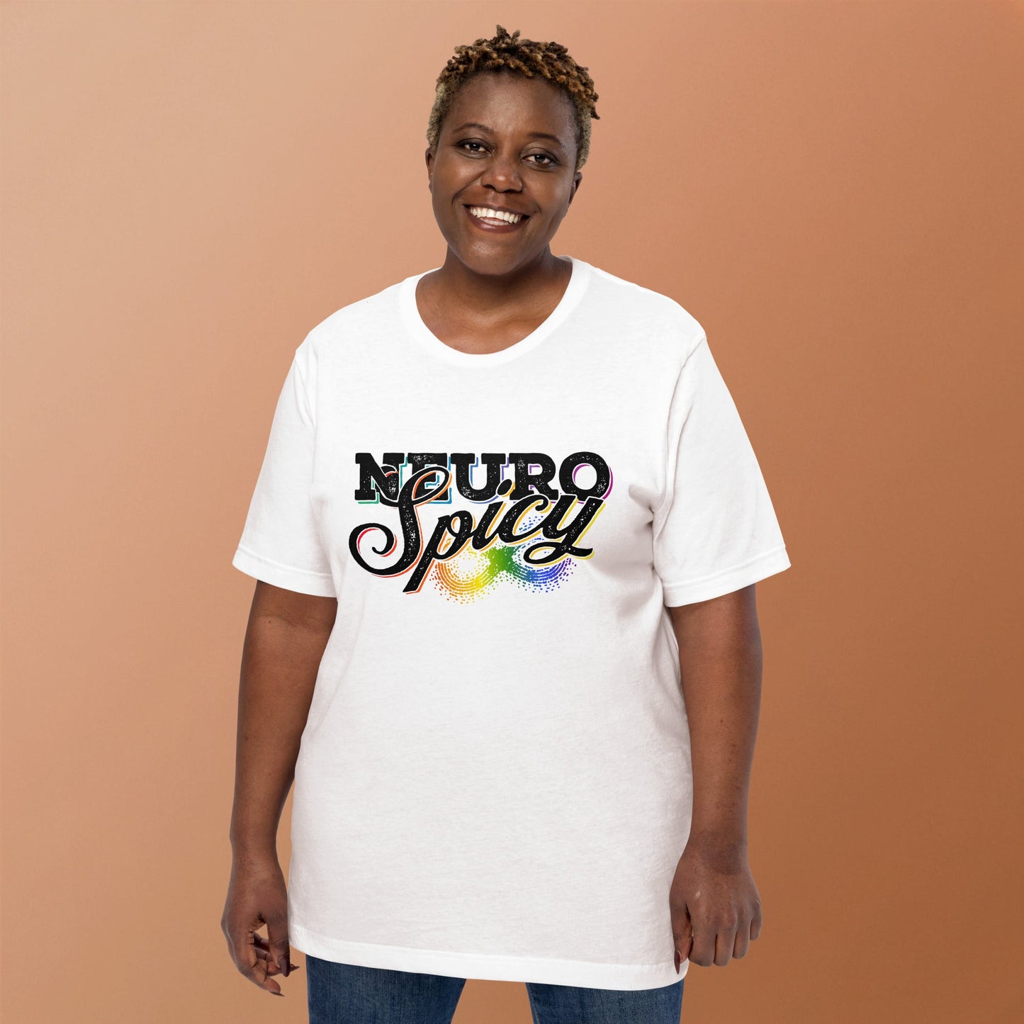 "Neuro-Spicy" on white Unisex t-shirt