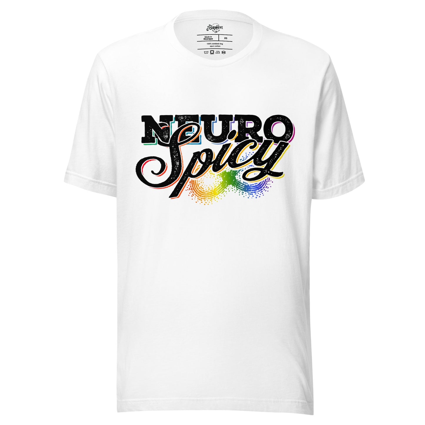 "Neuro-Spicy" on white Unisex t-shirt