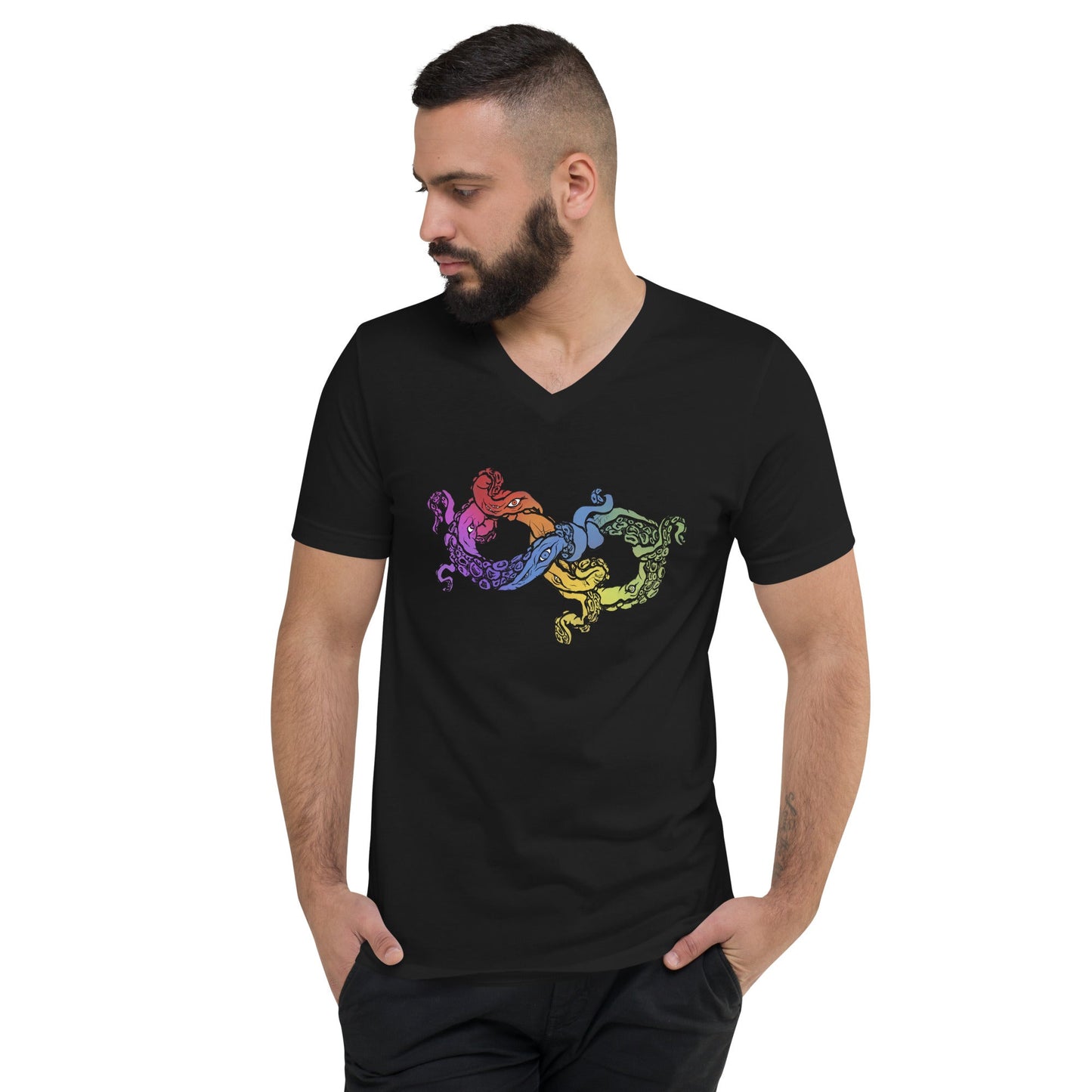 “Cosmic Horror Neurodiversity symbol” Unisex Short Sleeve V-Neck T-Shirt