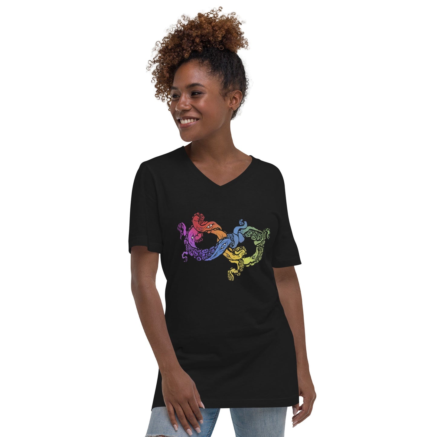 “Cosmic Horror Neurodiversity symbol” Unisex Short Sleeve V-Neck T-Shirt