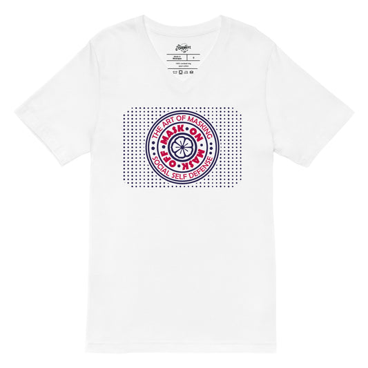 “Mask ON Mask OFF” Unisex Short Sleeve V-Neck T-Shirt
